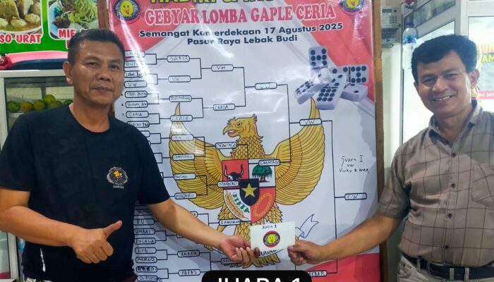 Ketua Gaple Ceria Lampung AKBP Vicky Dzulkarnain, MM, Juara 1 Lomba Gaple Momentum HUT RI Ke 80