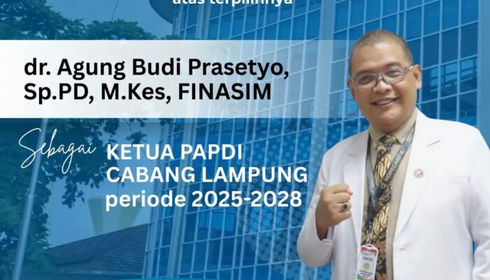 RSUD Jenderal Ahmad Yani Kota Metro Ucapkan Selamat kepada dr. Agung Budi Prasetyo atas Terpilihnya sebagai Ketua PAPDI Lampung Periode 2025–2028