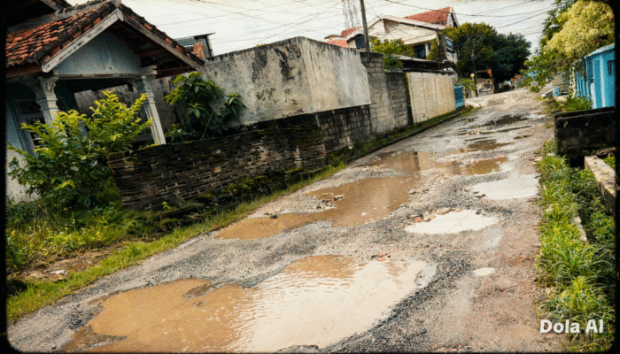 Jalan Lingkungan Rusak Parah, Warga Gang Kantil Bandar Jaya Barat Minta Perhatian Bupati Lampung Tengah