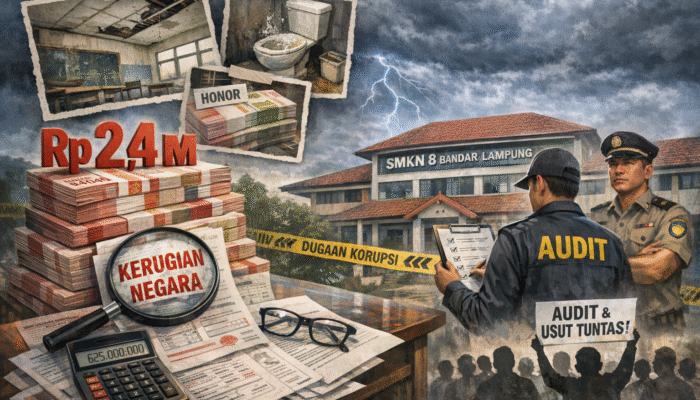Dana BOS Rp 2,4 Miliar di SMKN 8 Bandar Lampung Disorot Tajam, Potensi Kerugian Negara Tembus Rp 625 Juta per Tahun