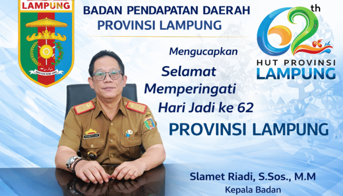 Bapenda Provinsi Lampung Ucapkan Selamat Hari Jadi ke-62 Provinsi Lampung