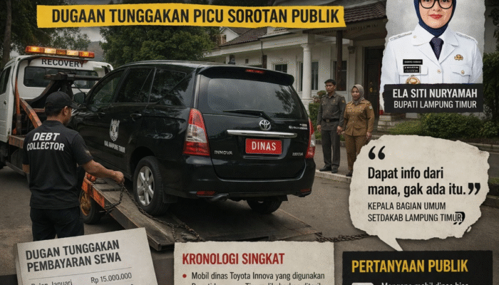 Mobil Dinas Bupati Lampung Timur Ditarik Debt Collector? Dugaan Tunggakan Picu Sorotan Publik