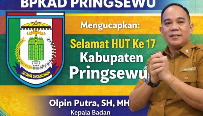 BPKAD Pringsewu Sampaikan Ucapan Selamat HUT ke-17 Kabupaten Pringsewub