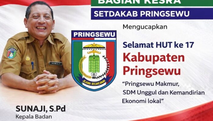 Bagian Kesra Setdakab Pringsewu Sampaikan Ucapan HUT ke-17 Pringsewu