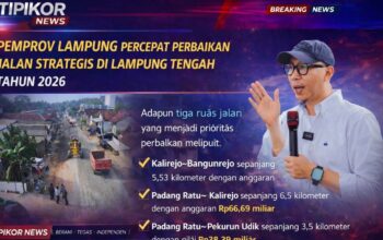 Pemprov Lampung Percepat Perbaikan Jalan Strategis di Lampung Tengah Tahun 2026