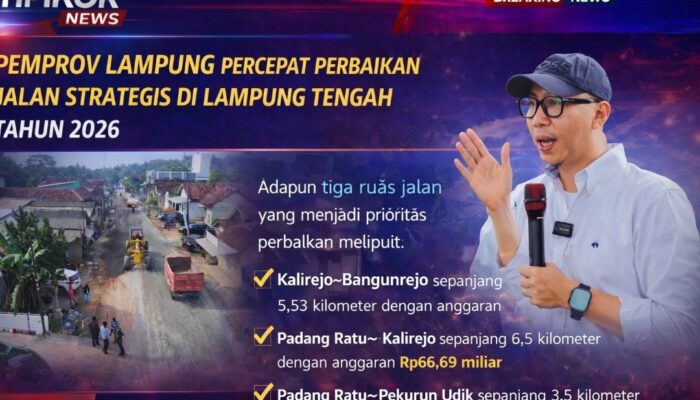 Pemprov Lampung Percepat Perbaikan Jalan Strategis di Lampung Tengah Tahun 2026