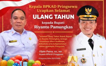 Kepala BPKAD Pringsewu Ucapkan Selamat Ulang Tahun kepada Bupati Riyanto Pamungkas