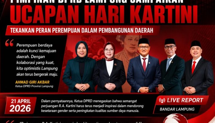 Pimpinan DPRD Lampung Sampaikan Ucapan Hari Kartini, Tekankan Peran Perempuan dalam Pembangunan