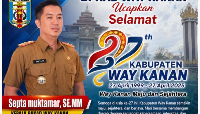 BPKAD Way Kanan Ucapkan Selamat HUT ke-27 Kabupaten Way Kanan