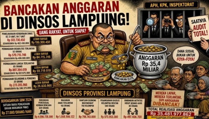 Dinsos Lampung Diduga Jadi Ladang Bancakan? Anggaran Rp35,4 Miliar Disorot