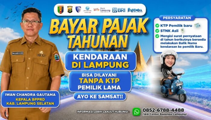 BPPRD Lampung Selatan Permudah Layanan Pajak Kendaraan, Tanpa KTP Pemilik Lama Tetap Dilayani