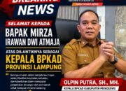 Olpin Putra Sampaikan Ucapan Selamat atas Pelantikan Kepala BPKAD Provinsi Lampung