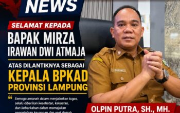 Olpin Putra Sampaikan Ucapan Selamat atas Pelantikan Kepala BPKAD Provinsi Lampung