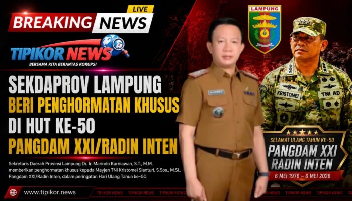 Sekdaprov Lampung Beri Penghormatan Khusus di HUT ke-50 Pangdam XXI/Radin Inten