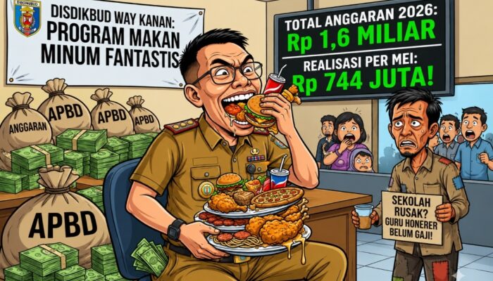 Disdikbud Way Kanan “Kenyang” Duluan, Anggaran Makan Minum Tembus Rp1,6 Miliar!