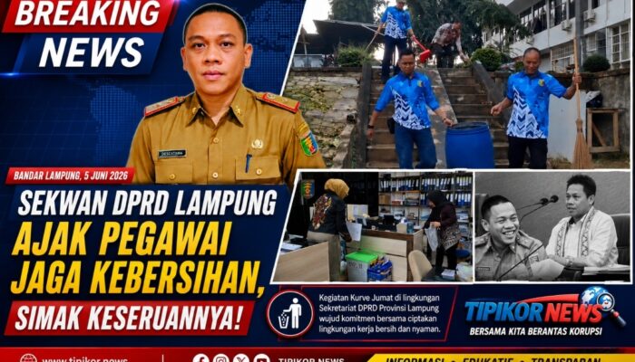 Sekwan DPRD Lampung Ajak Pegawai Jaga Kebersihan, Simak Keseruannya!