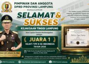 DPRD Lampung Apresiasi Prestasi Nasional Kejati Lampung Raih Juara I Anugerah Komjak RI 2026