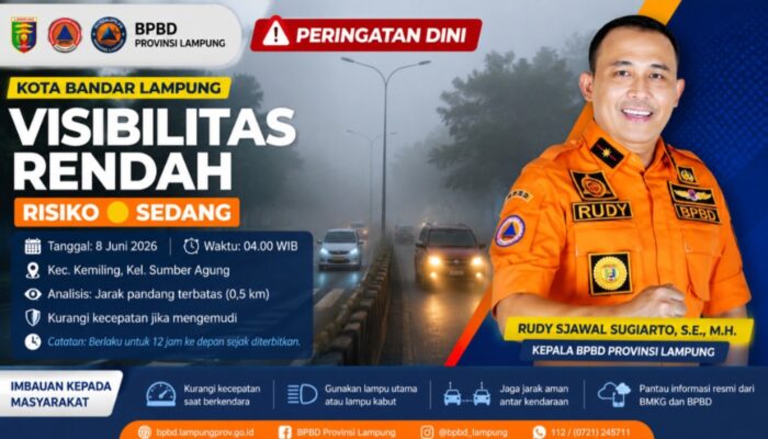 BPBD Lampungg Imbau Masyarakat Waspadai Visibilitas Rendah di Kemiling