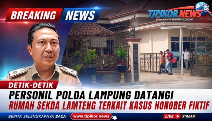 Detik-detik Personil Polda Lampung Datangi Rumah Sekda Lamteng Terkait Kasus Honorer Fiktif
