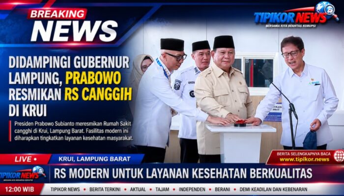 Didampingi Gubernur Lampung, Prabowo Resmikan RS Canggih di Krui